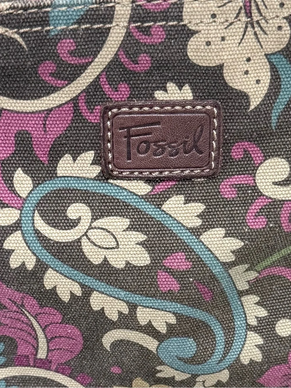Vintage Paisley Canvas Crossbody Bag